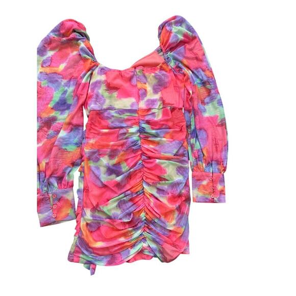 NWT Luxxel Pink Purple V-neckline Penelope Draped Mini Dress Size Large - Picture 5 of 12